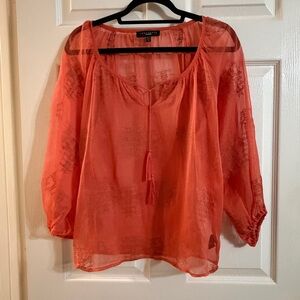 Sanctuary Women's Orange Sheer Blouse